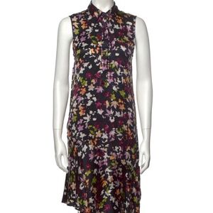 Equipment Sz XS Tira Silk Shift Asymmetrical Dress Eclipse Multi Floral